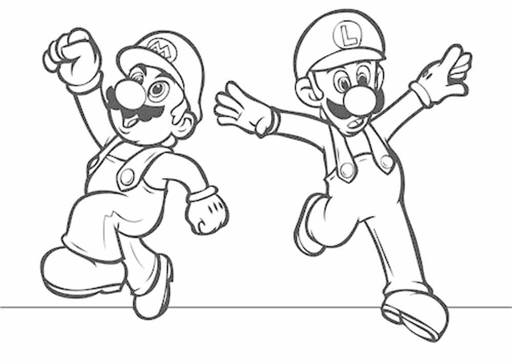 Online coloring book: Coloring pages brothers Mario and Luigi